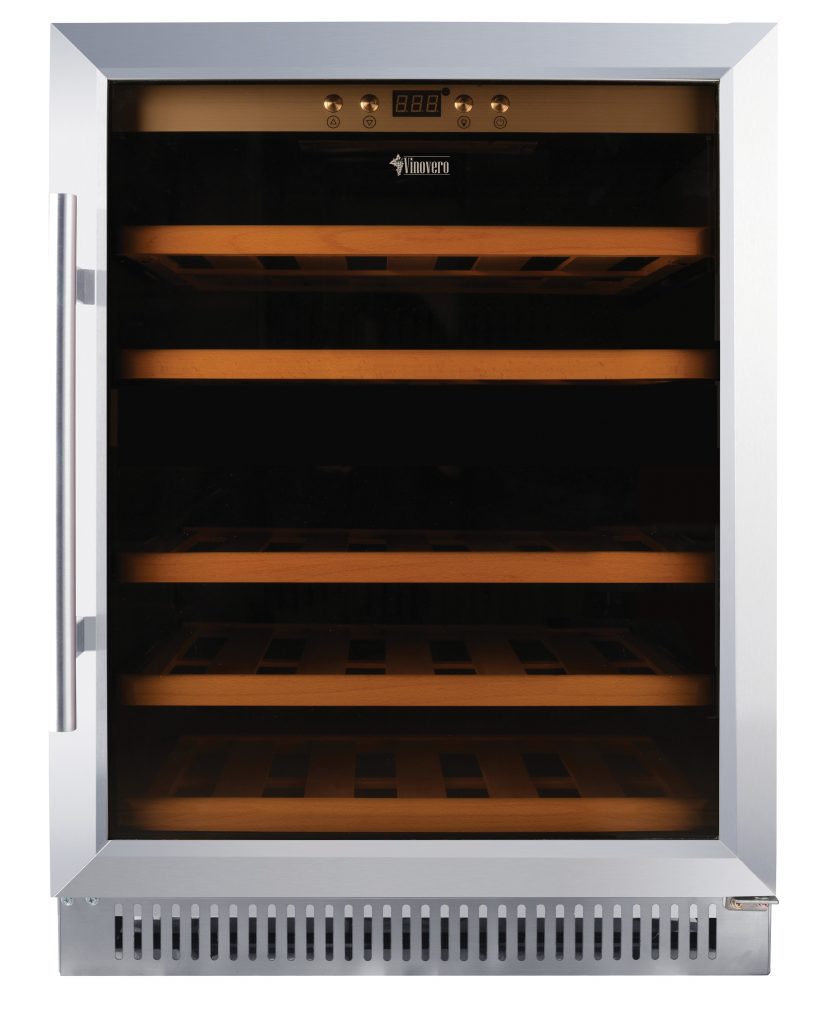 Vinovero 23-inch Single Zone Wine Cooler with 51 Bottle Capacity and Stainless S